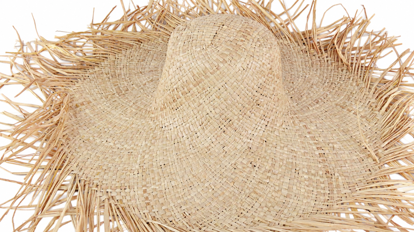 Layered Openwork Crochet Natural Straw Hat Body N20 | product photo