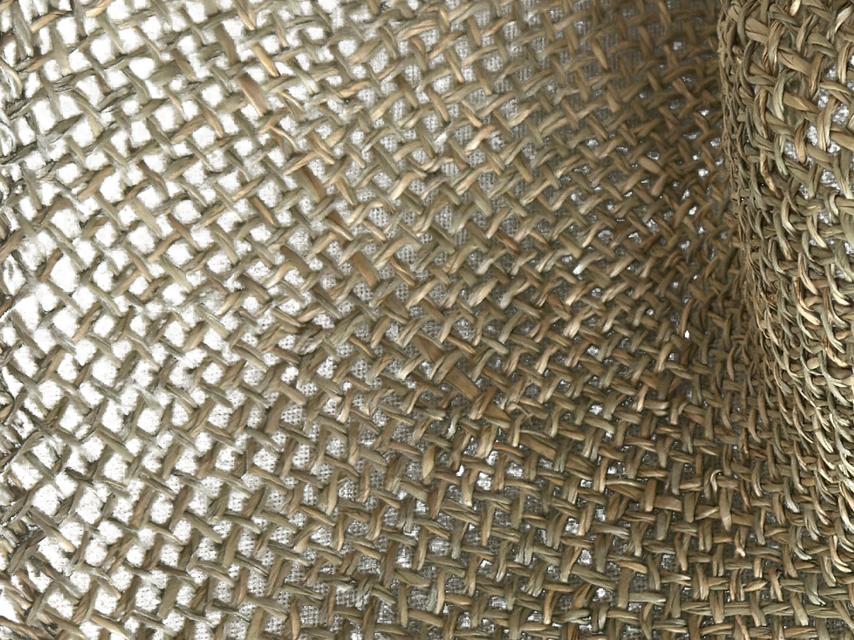 natural straw hat body: woven seagrass detail brim for wholesale