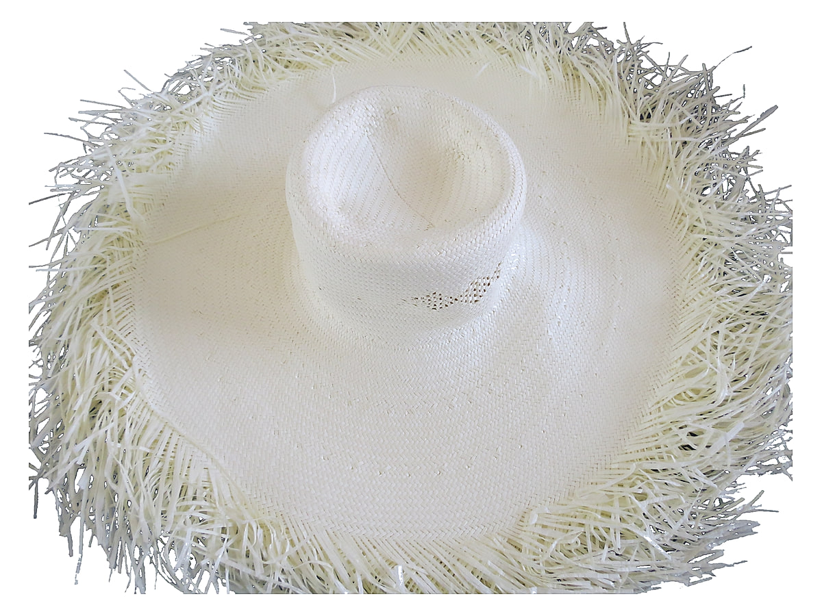 Fine Weave Fringed Paper Hat Body | product photo