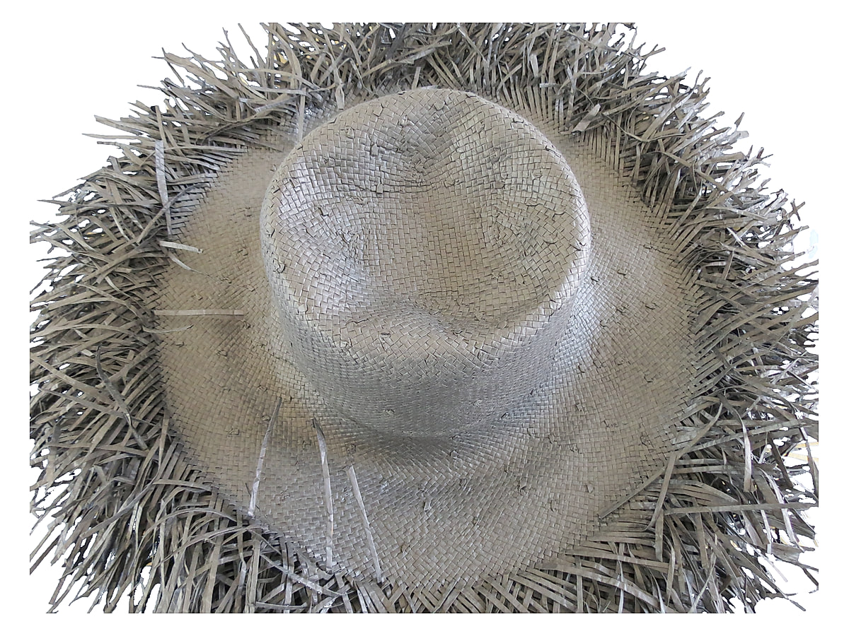 Natural Tone Fringed Paper Hat Body | product photo