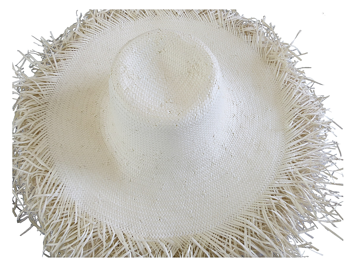 Creased Crown Fringed Paper Hat Body | product photo