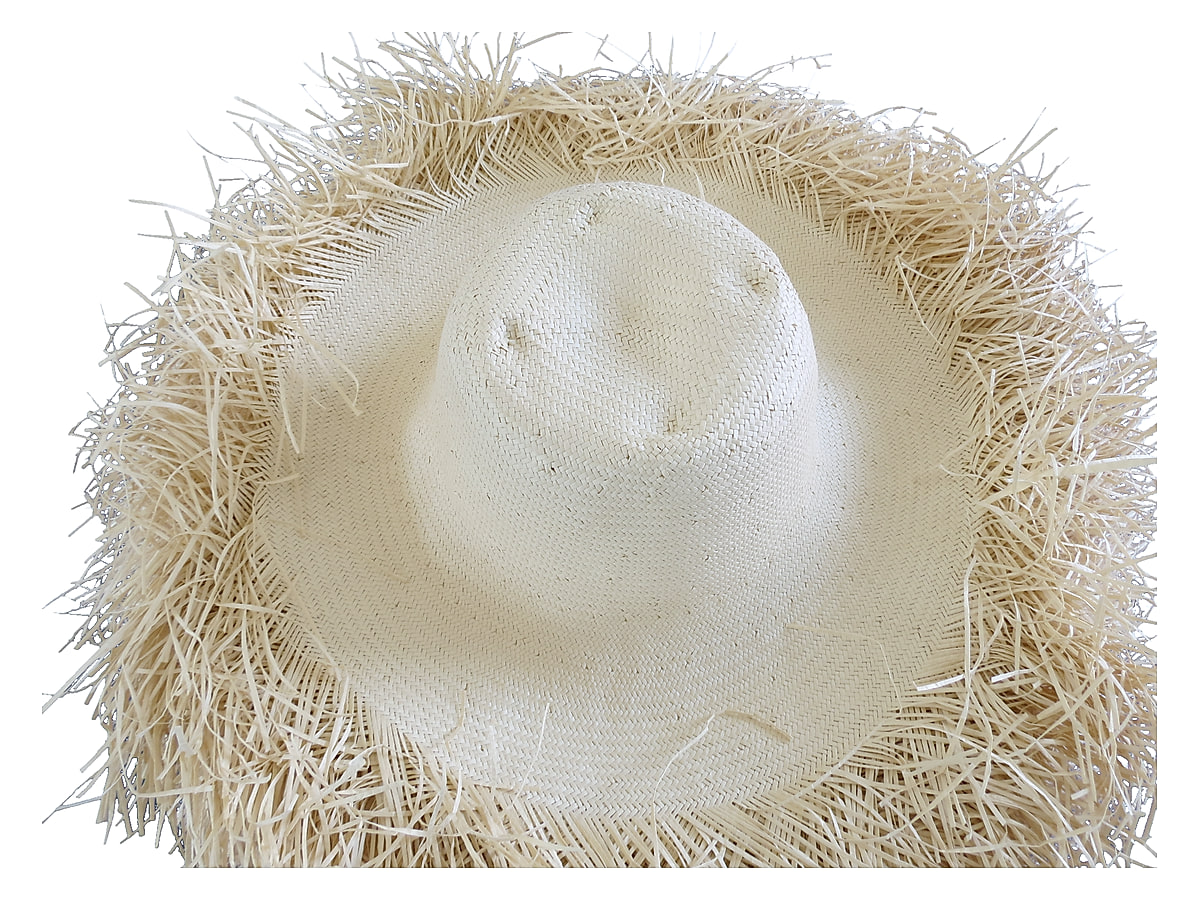 Cream Fringed Paper Hat Body | product photo