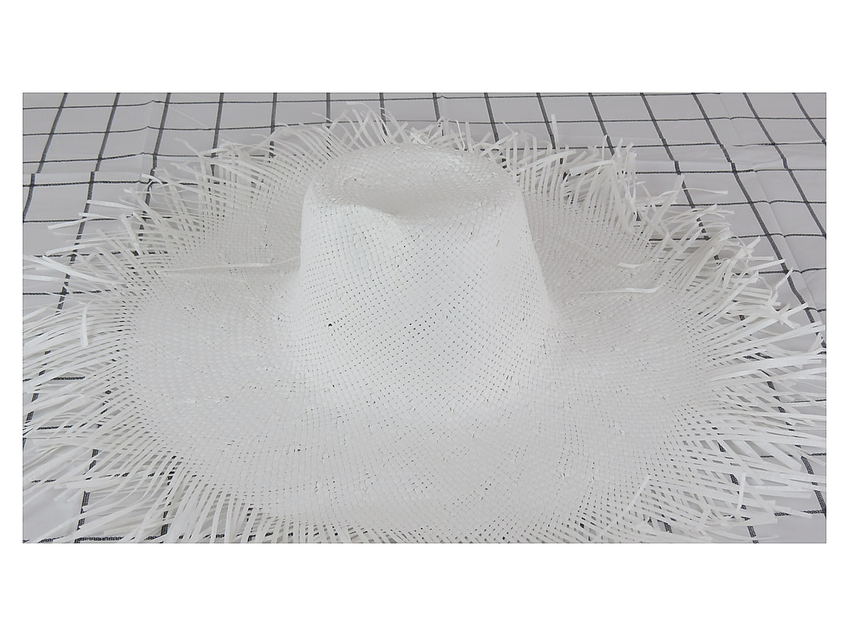 Wide Brim Fringed Paper Hat Body | product photo