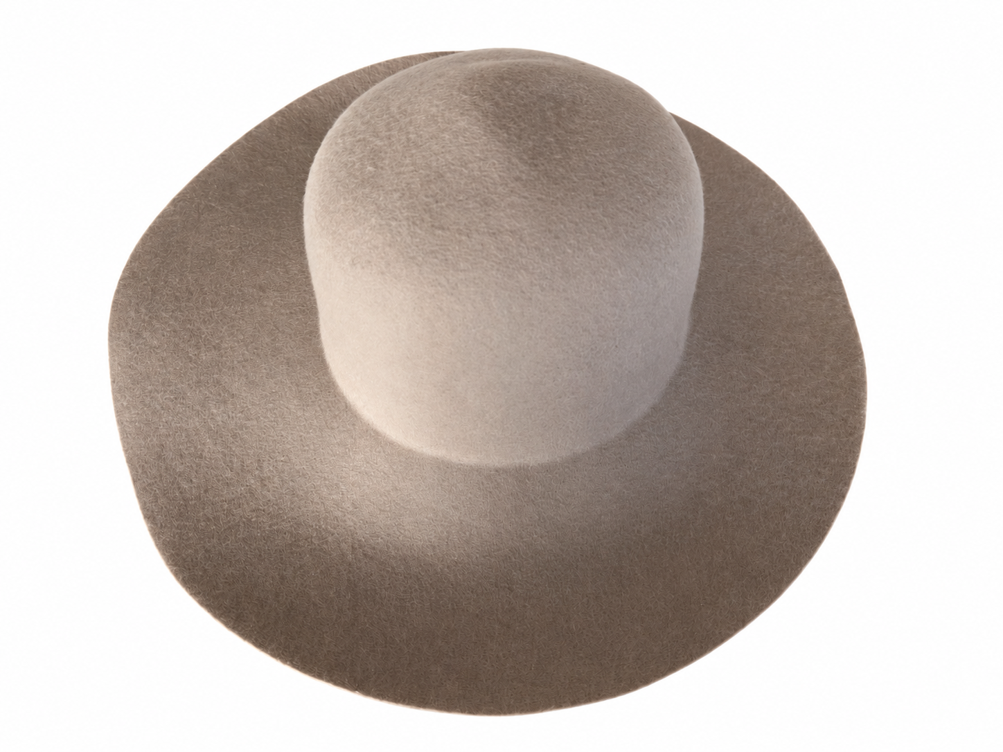 Wool Light Gray Wide Brim Hat Body | product photo